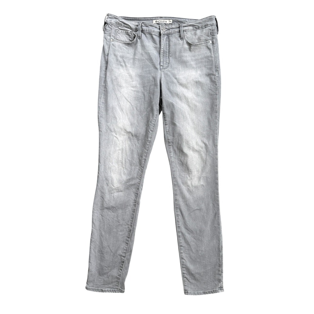 Athleta Skinny Jeans Womens 12T Gray Tall Mid Rise Stretch Denim Pants Excellent